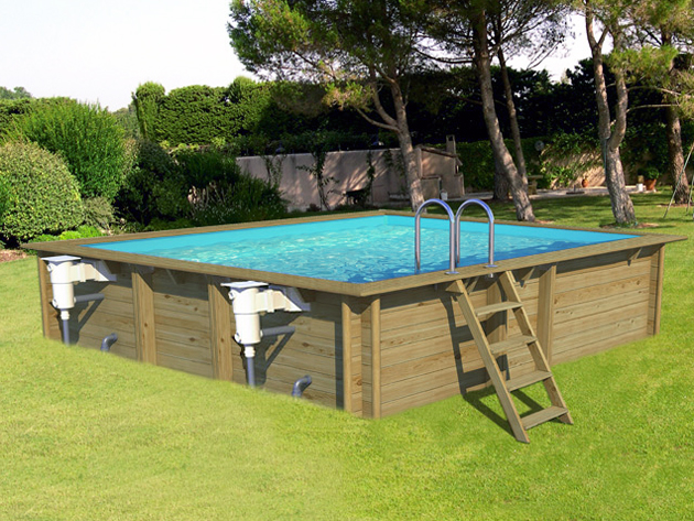 Piscina fuori terra ottagonale in legno 