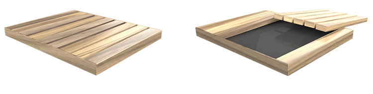 Base in legno OkumÃ¨ per docce da giardino