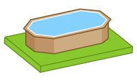 Piscina in legno senza platea in cemento