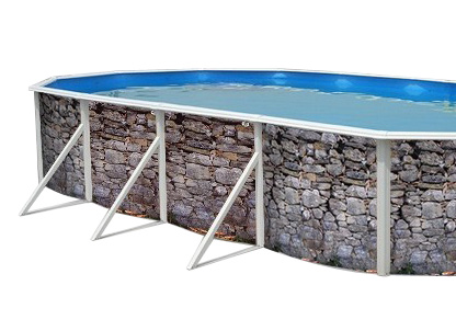 piscina in acciaio decorata fuori terra