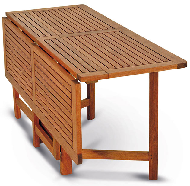 Tavolo richiudibile ed allungabile in legno keruing PAPAVERO