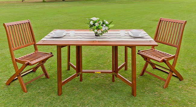 Tavolo da giardino Papavero in legno di keruing