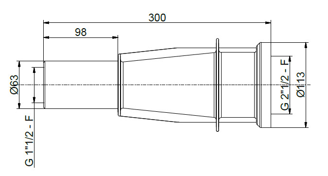 Passante a muro 300 aqua dimensioni