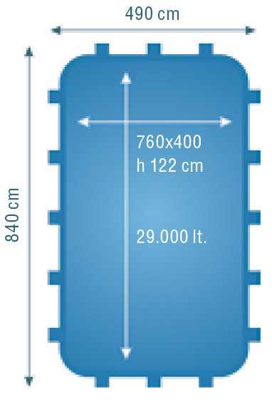 piscina perla 760 dimensioni