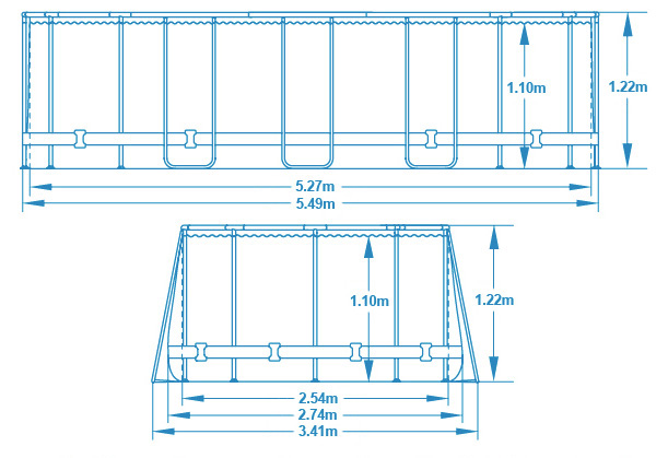 Dimensioni Piscina fuori terra Bestway POWER STEEL Ovale