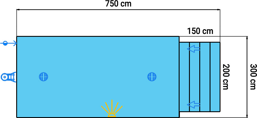 Dimensioni specchio dell'acqua copertura a tapparella di sicurezza Polartex