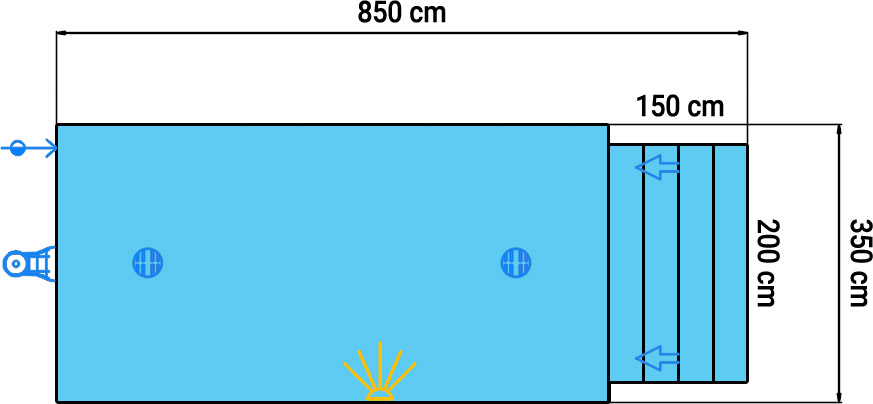 Dimensioni specchio dell'acqua copertura a tapparella di sicurezza Polartex