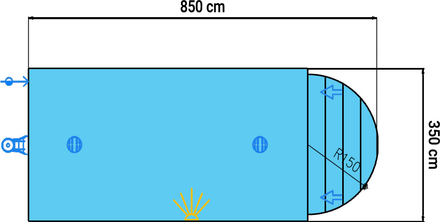 Dimensioni specchio dell'acqua copertura a tapparella di sicurezza Polartex