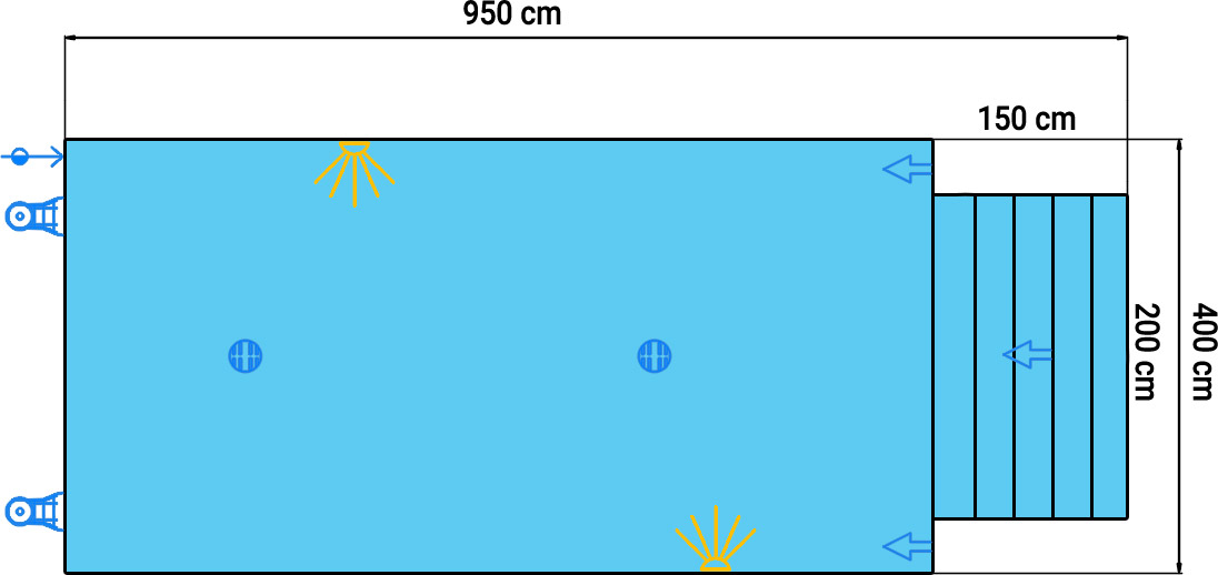 Dimensioni specchio dell'acqua copertura a tapparella di sicurezza Polartex