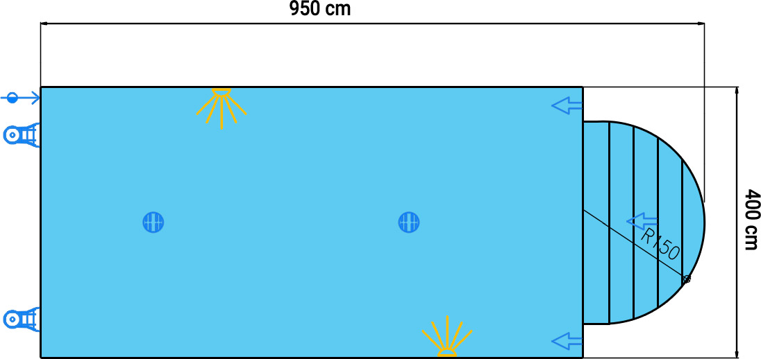 Dimensioni specchio dell'acqua copertura a tapparella di sicurezza Polartex