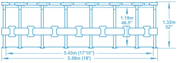 Dimensioni piscina fuori terra circolare Bestway POWER STEEL Stone