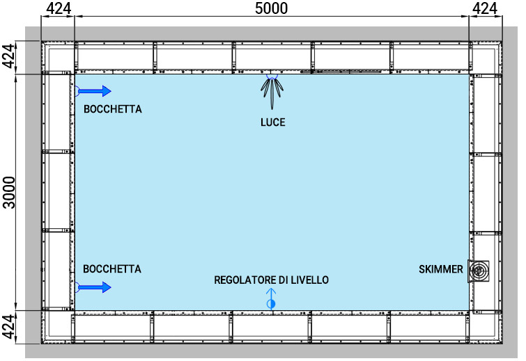 Dimensioni piscina in pannelli d'acciaio ITALIKA Steel VISTA