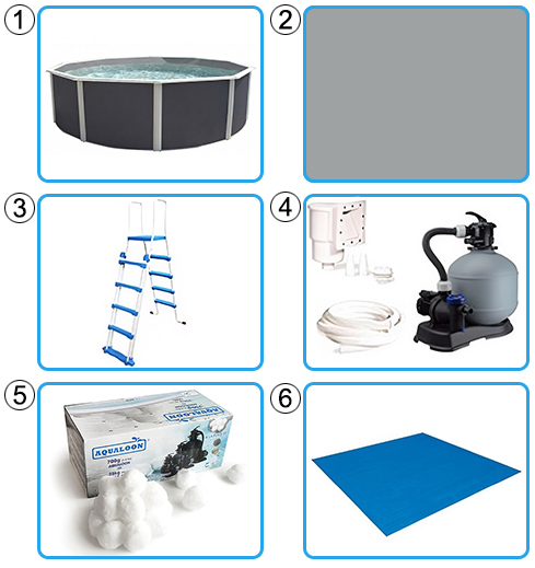 Kit base Piscina fuori terra STEELDESIGN - Ã˜ 5,50 x h.1,32 m