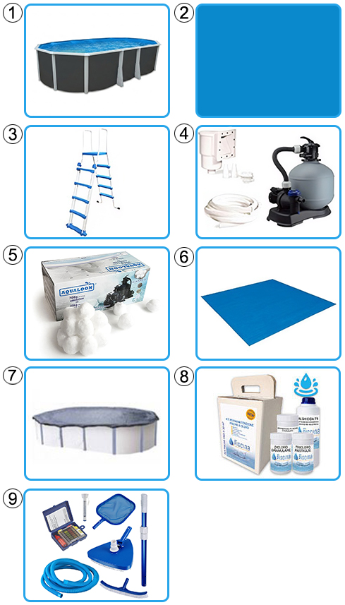 Kit pro Piscina fuori terra STEELDESIGN Omega 640