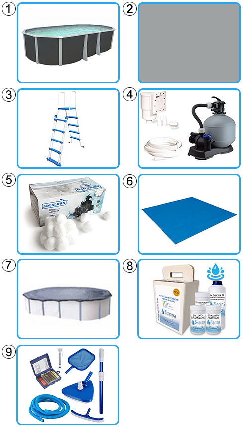 Kit pro Piscina fuori terra STEELDESIGN Omega 640