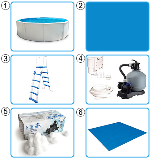 Kit basePiscina fuori terra STEELWHITE - Ã˜ 5,50 x h.1,32 m