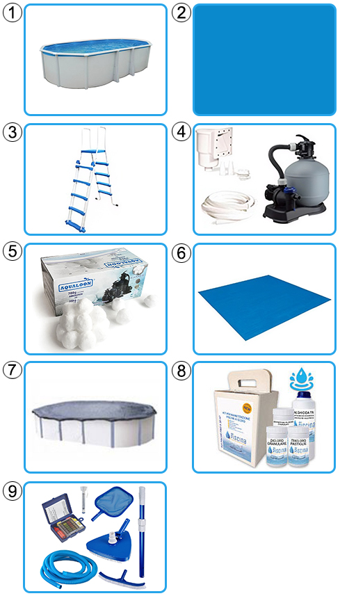 Kit pro Piscina fuori terra STEELWHITE Omega 640