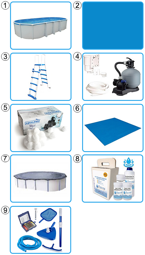 Kit pro Piscina fuori terra STEELWHITE Omega 730