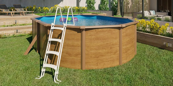 Piscina fuori terra in acciaio effetto legno STEELWOOD