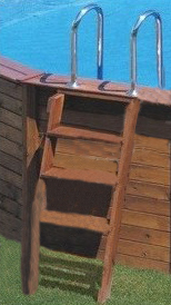 scaletta in legno per piscine fuori terra