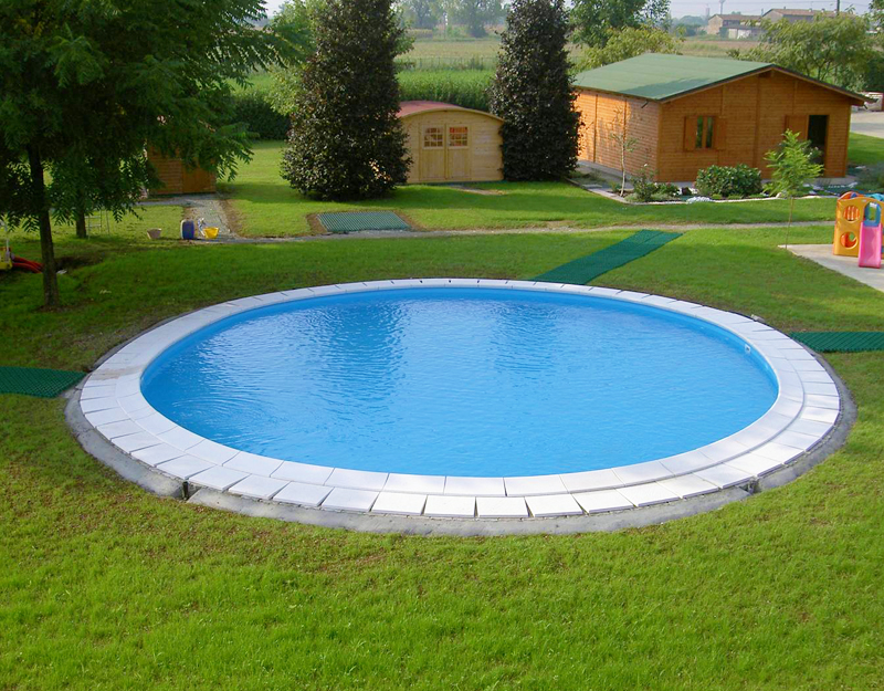 Esempio installazione piscina interrata in lamiera MAYA