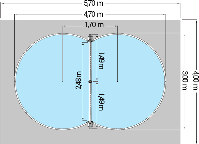 Dimensioni Piscina interrata ISABELLA 470 - 4,70 x 3,00 x h 1,20 m
