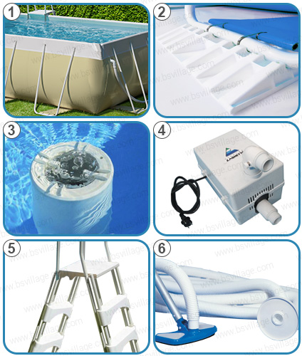 Piscina fuori terra LAGHETTO rettangolare con filtrazione BOA