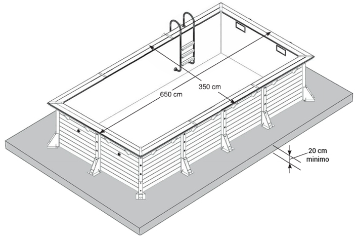 Dimensioni Piscina in legno Northwood rettangolare