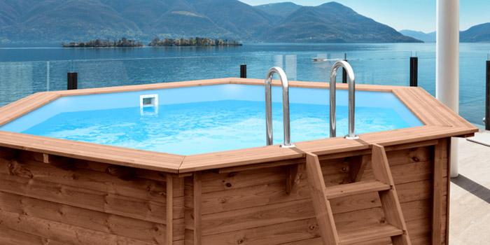 Piscina in legno rettangolare NaturalWood 355