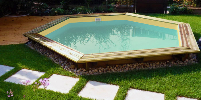 Piscina in legno esagonale EcoWood 410