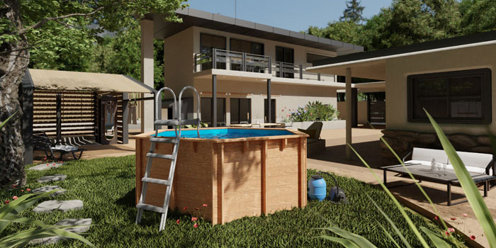 Piscina in legno Gre LUCY - Ã˜ 2,80 x h 1,07 m
