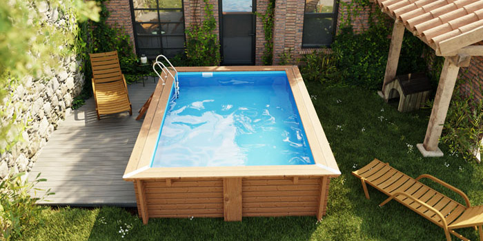 Piscina in legno Gre MARABELLA - 4,20 x 2,70 x h 1,17 m