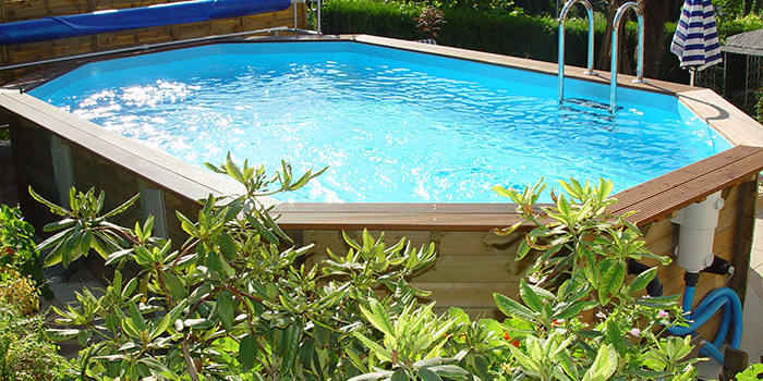 Piscina in legno ottagonale allungata EcoWood