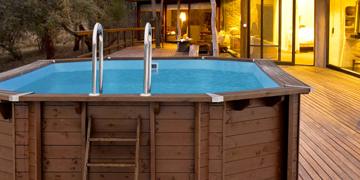 Piscina in legno rettangolare NaturalWood 607
