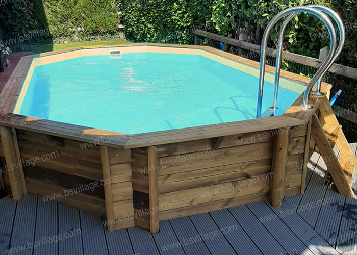 Piscina in legno ottagonale allungata EcoWood