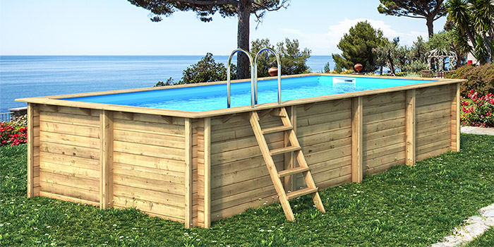Piscina in legno rettangolare EcoWood