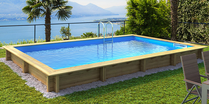 Piscina in legno rettangolare EcoWood