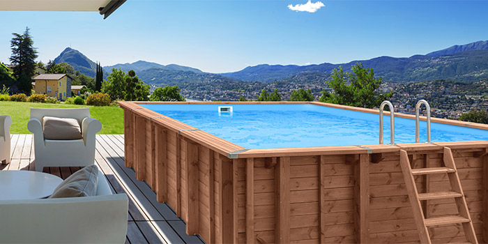 Piscina in legno rettangolare NaturalWood 600 - 6,00 x 4,19 x h.1,31 m