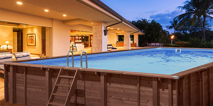Piscina in Legno rettangolare NaturalWood Premium