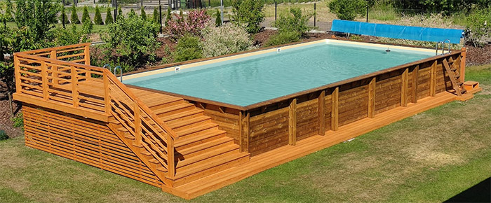 Piscina in legno rettangolare EcoWood