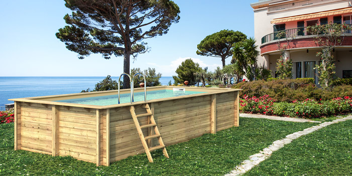 Piscina in legno rettangolare EcoWood