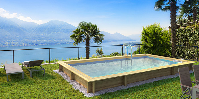 Piscina in legno rettangolare EcoWood