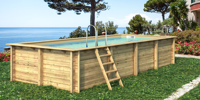 Piscina in legno rettangolare EcoWood