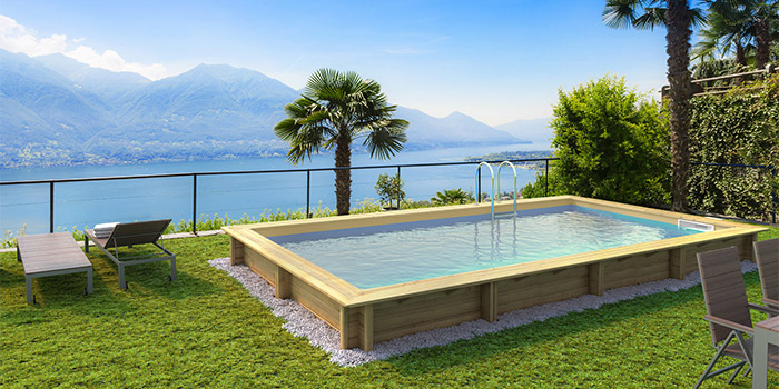 Piscina in legno rettangolare EcoWood