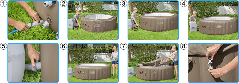 Montaggio piscina SPA gonfiabile LAY-Z bt Bestway