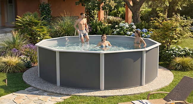 Piscina fuori terra STEELDESIGN - Ã˜ 5,50 x h.1,32 m