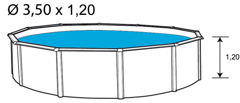 Dimensioni Piscina fuori terra STEELWHITE - Ã˜ 3,50 x h.1,32 m
