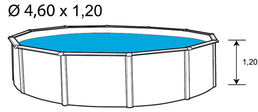 Dimensioni Piscina fuori terra STEELWHITE - Ã˜ 3,50 x h.1,32 m