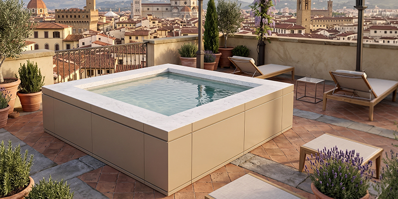 Esempio di installazione piscina idromassaggio ITALIKA Gemma