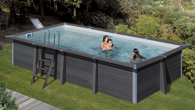 Piscina in legno composito WPC WOOD 6,06 X 3,26 h 1,24 m